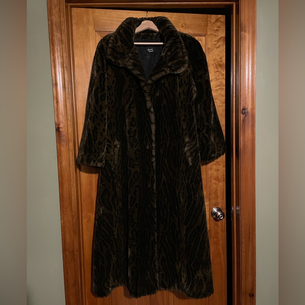 Dennis Basso Faux Fur Long Coat